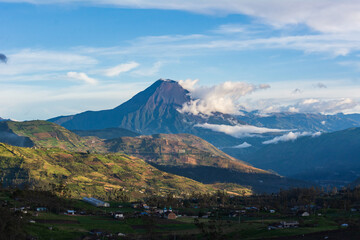 Tungurahua volcano, view from the mountains 