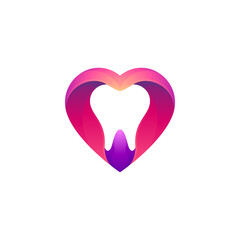 Love healthy tooth logo template ready for use