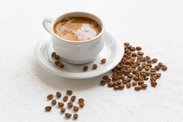 Coffee and coffee grains.