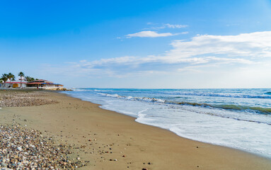 Fototapeta na wymiar Kourion beach on Novemver in Limassol Cyprus