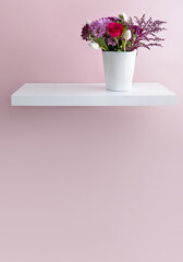 Seasonal flowers minimalist shelf design