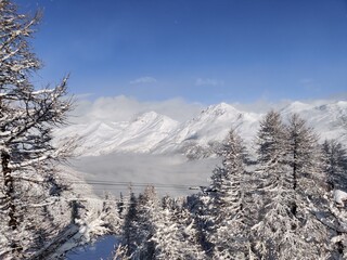 Some snowy mountains in France