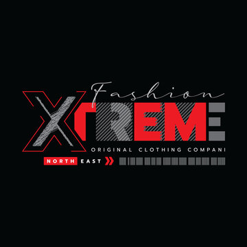 Vector illustration of graphic letters, Xtrime, creative clothes, perfect for the design of t-shirts, shirts, hoodies, etc.