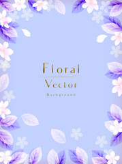 モダンで上品な花のベクター背景　結婚式のベクトルテンプレート　花の招待状