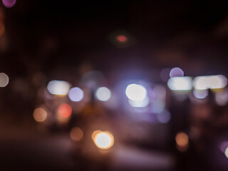 background bokeh view at night