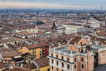 Verona Panoramic view from Torre dei Lamberti. Verona, Veneto region, Italy.