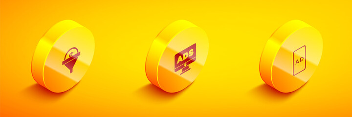 Set Isometric Lead management, Advertising and icon. Vector