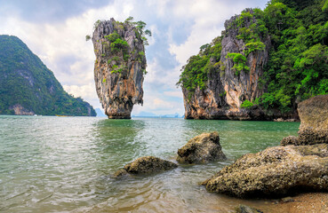 Koh Tapu island or popular call James bond island landscape view in Phang-nga, southern of Thailand