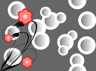 abstract background with flowers
