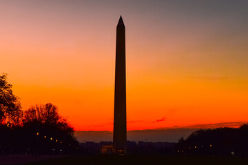 Washington Monument at sunset