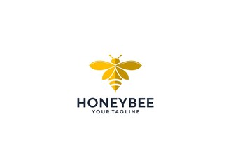 Fototapeta premium honey bee logo complete with illustration of honey bee