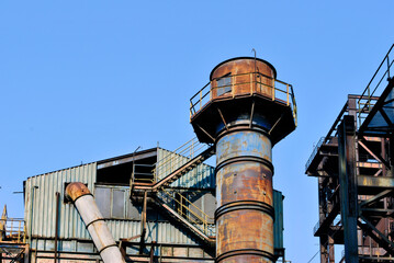 Old rusty steel industrial construction