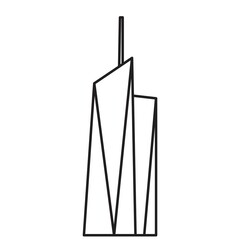 High rise skyscraper building simplicity outline style.