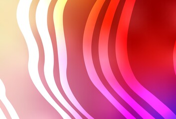 Light Red, Yellow vector backdrop with bent lines.