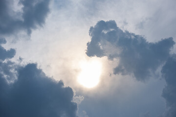 The sky and before the clouds that float in the wind