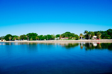 Fototapeta na wymiar Morning of Tampa Bay beach in Tampa, Florida 