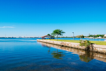 Morning of Tampa Bay beach