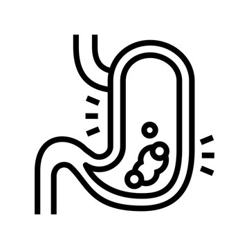 recommend clip art: gastric disease line icon vector. gastric disease sign. isolated contour symbol black illustration