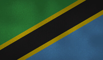 Flag of Tanzania, Grunge Abstract Brush Stroke Isolated On A White Background.