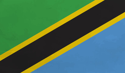 Flag of Tanzania, Grunge Abstract Brush Stroke Isolated On A White Background.