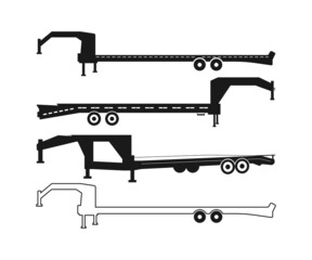 Big Tex Trailers SVG, Flatbed trailer svg, Flatbed Gooseneck Trailer SVG File, trailer park svg, Flatbed Gooseneck Trailer Silhouette, Dxf 