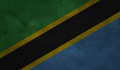 Flag of Tanzania, Grunge Abstract Brush Stroke Isolated On A White Background.