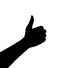 Thumbs up icon vector silhouette illustration	
