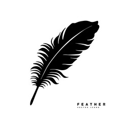 Feather silhouette icon vector illustration