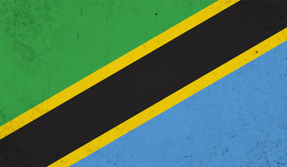 Flag of Tanzania, Grunge Abstract Brush Stroke Isolated On A White Background.