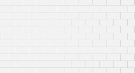 Fototapeta premium White rectangle mosaic tiles texture background. Classic white metro tile.3d illustration.