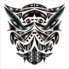 monster tiger character design mask