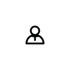 Simple Icon Business Man Vector Illustration Design. Outline Style, Black Solid Color.