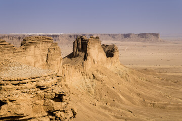 The Jabal Tuwaiq escarpment in Dhurma near Riyadh, Saudi Arabia