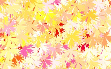 Fototapeta na wymiar Light Red, Yellow vector natural pattern with trees, branches.