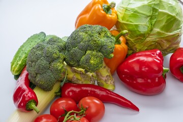 Fresh vegetable isolated nutrition healthy. diet ripe