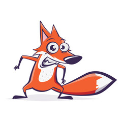 funny cartoon illustration of a naughty fox