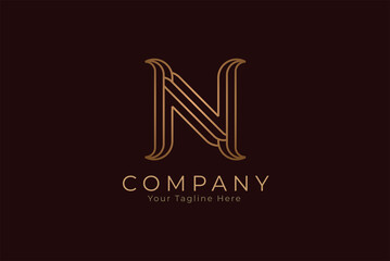 Initial N Logo, stylish and elegant monogram N logo, perfect for business and company logos,  vector illustration