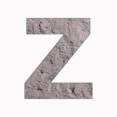 Letter Z - Alphabet in gray stucco texture