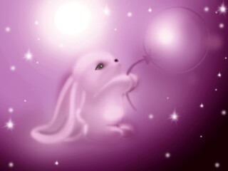 Bunny with a ball