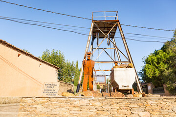 Monumento al Minero (Monument to the Miner) at Hiendelaencina village, province of Guadalajara, Castile-La Mancha, Spain