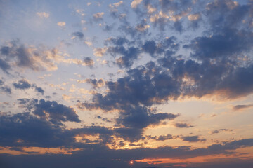 sunset or sunrise sky with clouds landscape