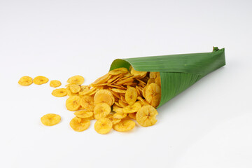 Dried banana chips or banana waffers © AALA_IMAGES