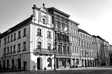 facades of historic tenements on the Old Market Square