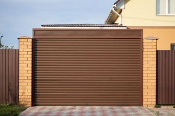 Automatic lifting garage door in a private house