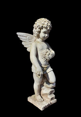 Fototapeta premium a statue with an angel on a black background