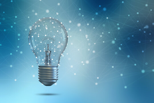 3d illustration bulb future technology, innovation background, creative idea concept 
