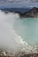 Ijen Crater or Kawah Ijen is a volcanic tourism attraction in Indonesia, East Java.