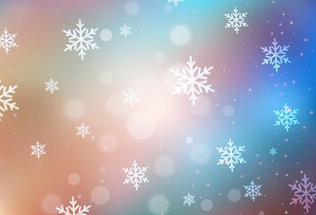 Light Blue, Yellow vector pattern in Christmas style.