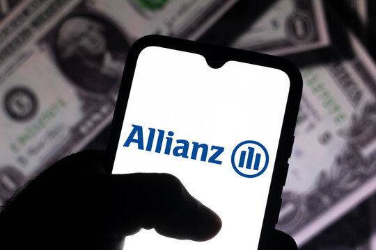 April 17, 2021, Brazil. In This Photo Illustration The Allianz SE Logo Seen Displayed On A Smartphone Screen.