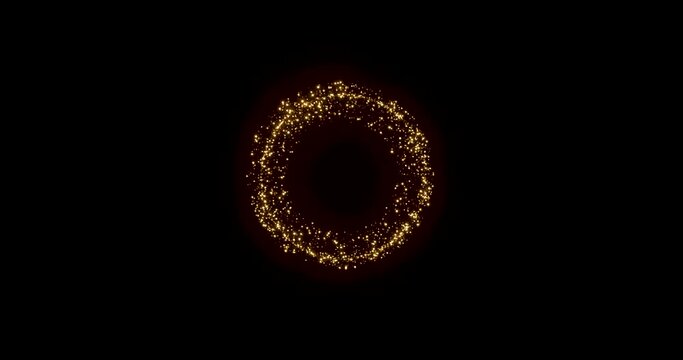 Shining sparkles creating a circle that can be used as a nice abstract background with your logo or title. 4K Abstract motion background